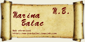 Marina Balać vizit kartica